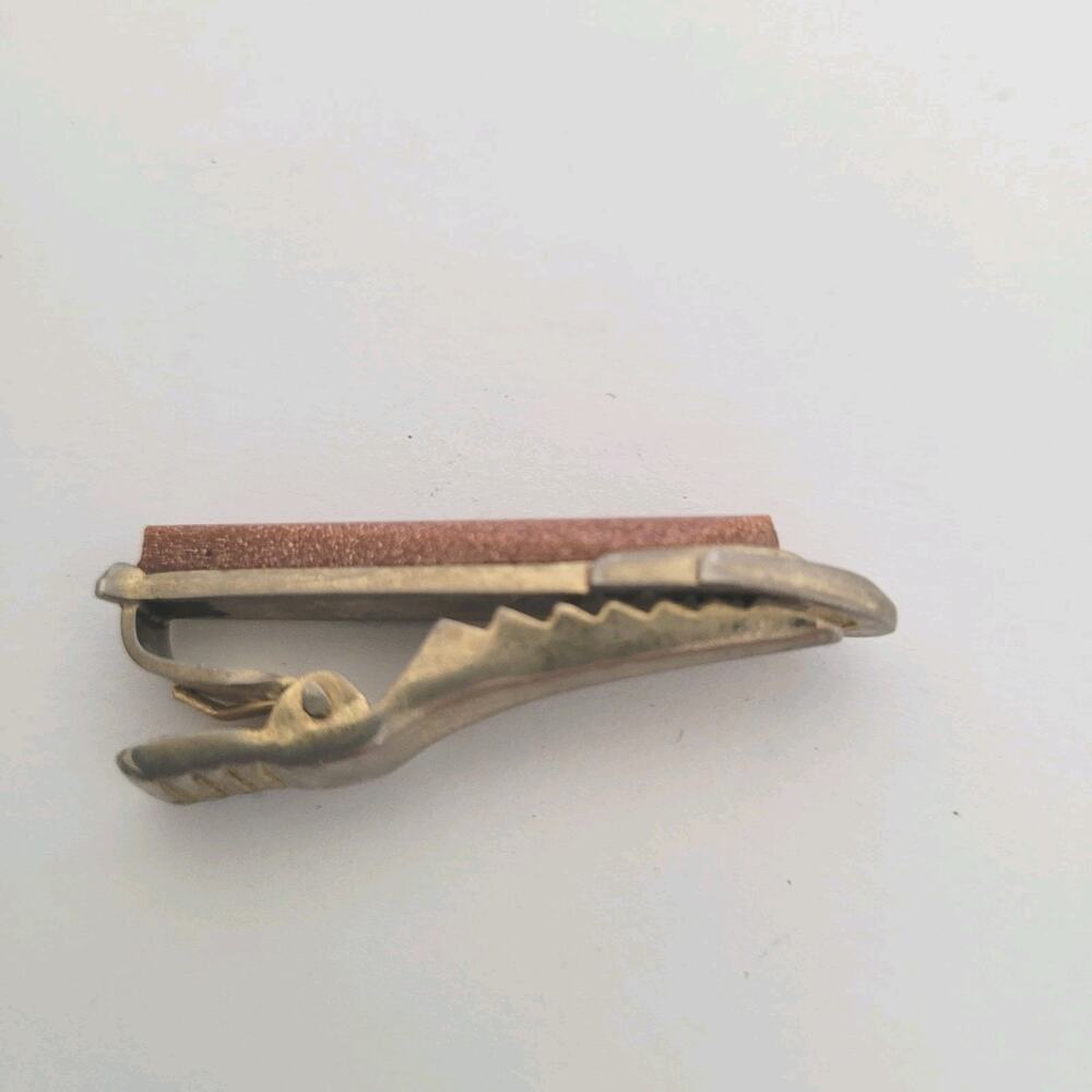 Goldstone Sparkle Tie‎ Bar Clip Tac Clasp Retro Vintage Unbranded Small Short